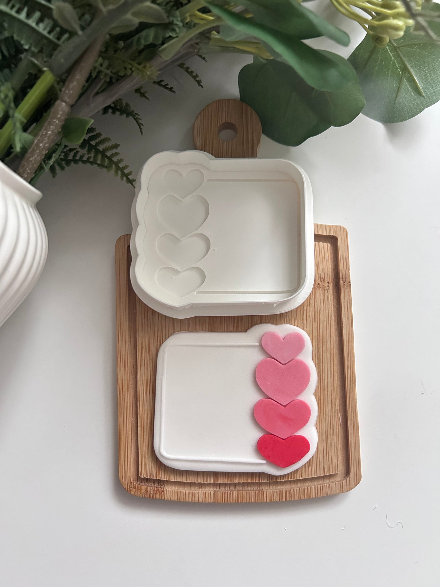 Plaque texte cœurs empilés