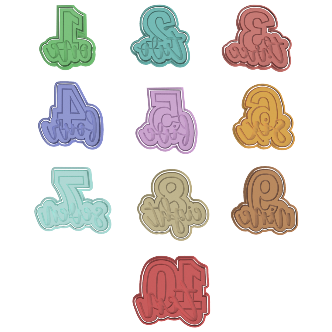 Chiffres en relief